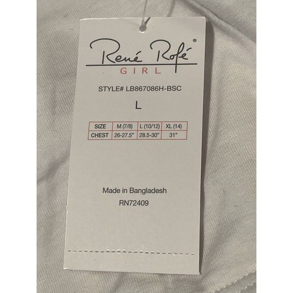 Rene Rofe Bralettes 5-Pack Girls Large Cotton Spandex Multicolor Soft Comfort - Picture 6 of 8